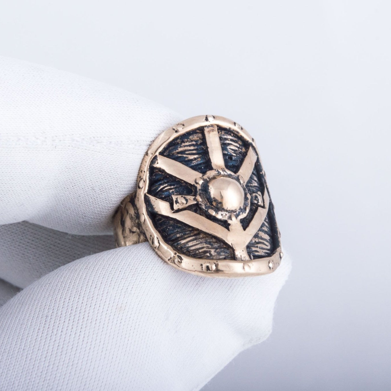 Lagertha's Shield Handcrafted Bronze Viking Ring