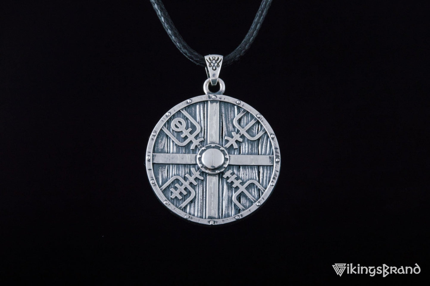 Lagertha's Shield Viking Pendant Handmade Sterling Silver Viking Necklace
