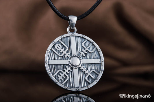Lagertha's Shield Viking Pendant Handmade Sterling Silver Viking Necklace