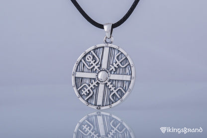 Lagertha's Shield Viking Pendant Handmade Sterling Silver Viking Necklace