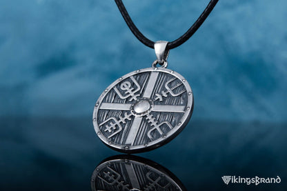 Lagertha's Shield Viking Pendant Handmade Sterling Silver Viking Necklace