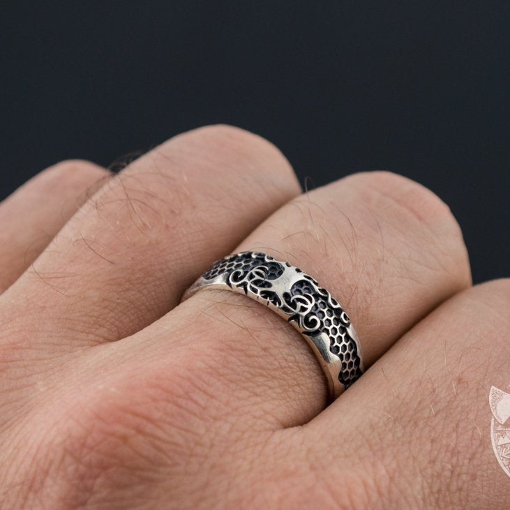 Little Yggdrasil Symbol 925 Sterling Silver Viking Ring - VikingsBrand