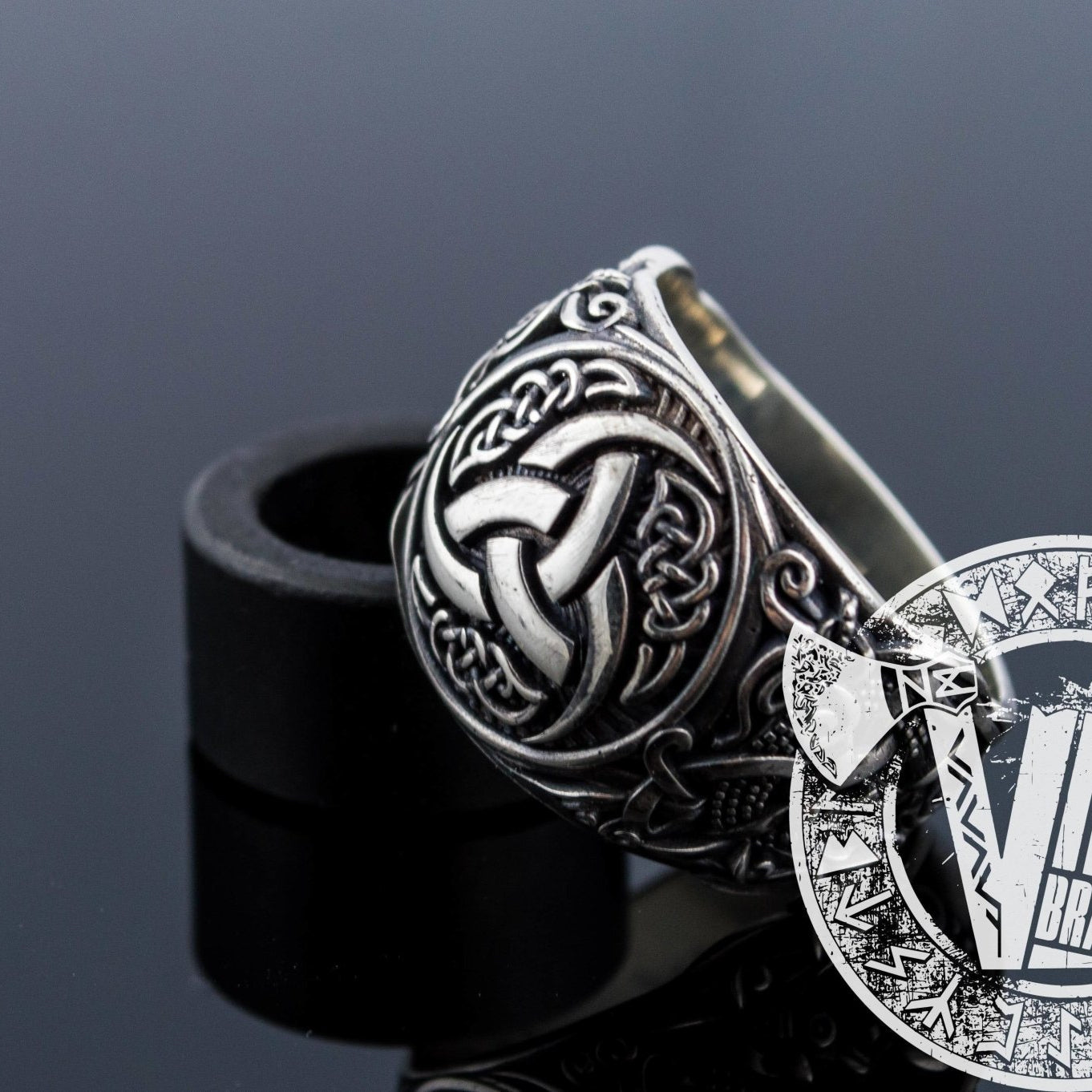 Mammen Style Odin Horn Symbol 925 Sterling Silver Viking Ring - VikingsBrand