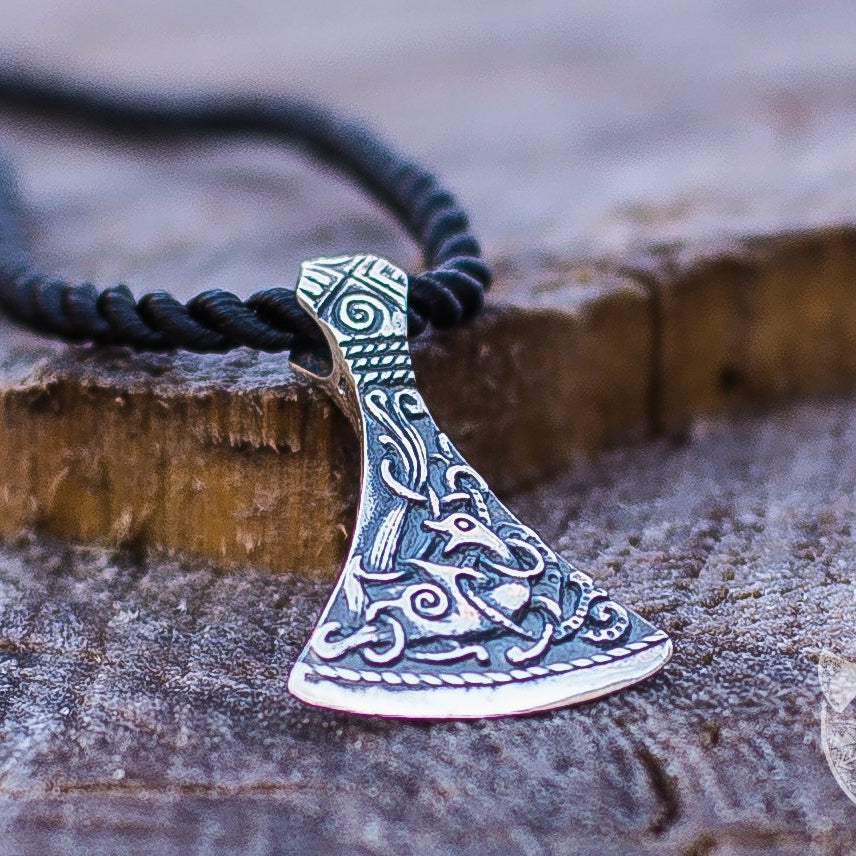Mammen Style Small Viking Axe 925 Sterling Silver Pendant - VikingsBrand