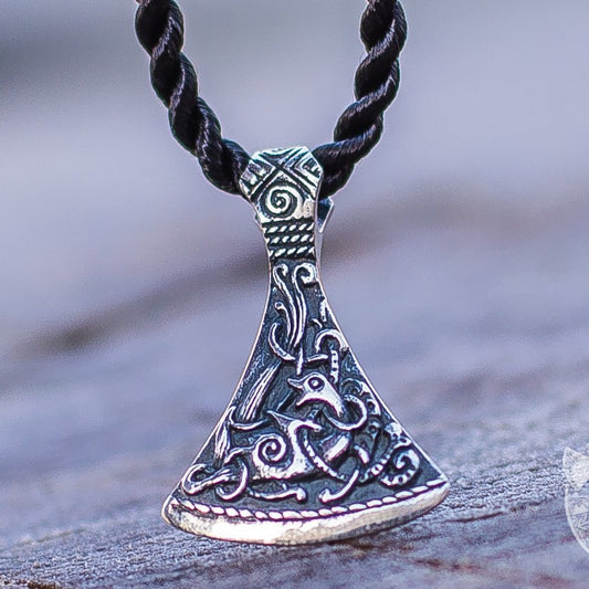 Mammen Style Small Viking Axe 925 Sterling Silver Pendant - VikingsBrand