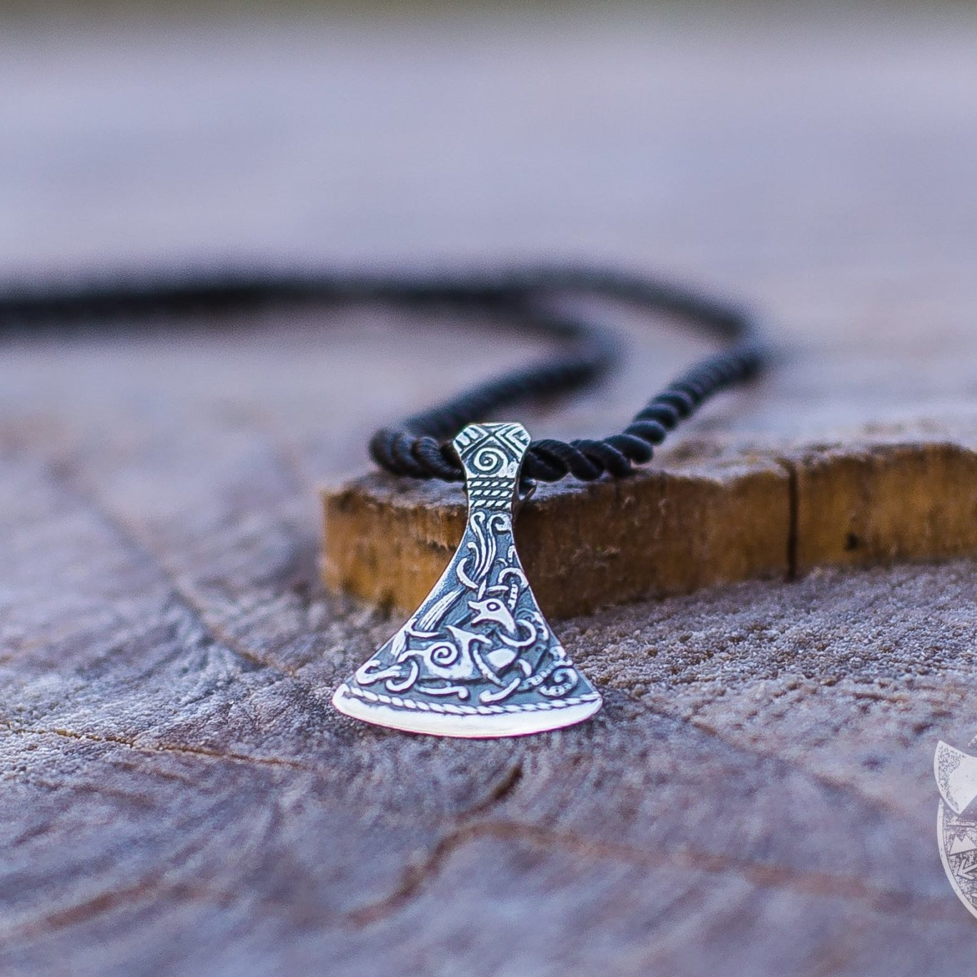 Mammen Style Small Viking Axe 925 Sterling Silver Pendant - VikingsBrand