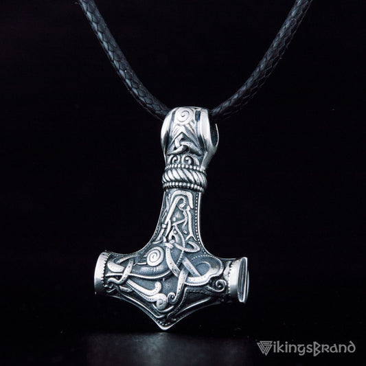 Mammen Style Thor's Hammer, Mjolnir Gold or 925 Sterling Silver Pendant