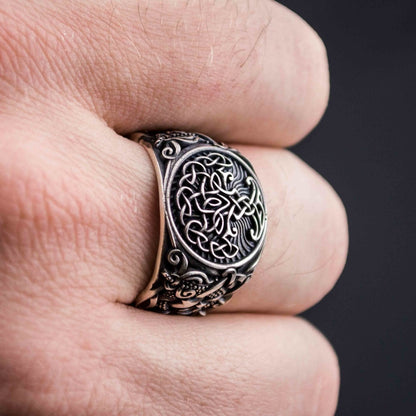 Mammen Style Yggdrasil Symbol 925 Sterling Silver Viking Ring - VikingsBrand