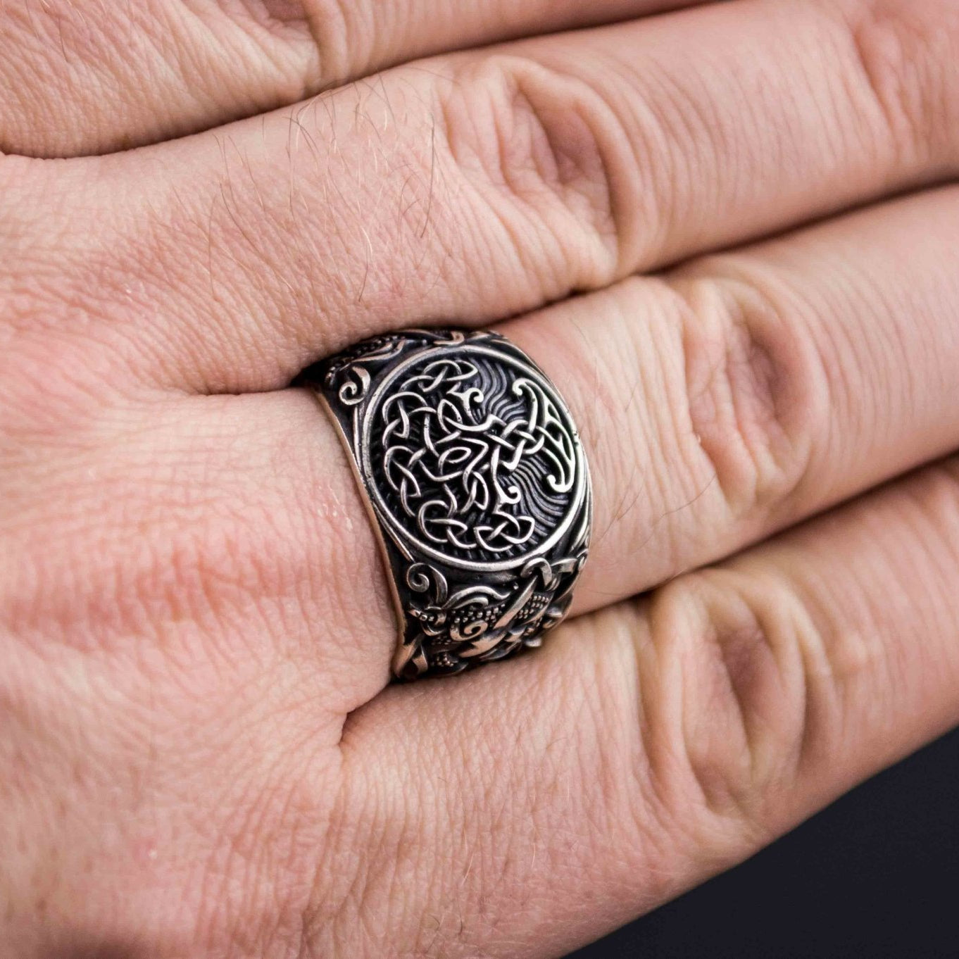 Mammen Style Yggdrasil Symbol 925 Sterling Silver Viking Ring - VikingsBrand