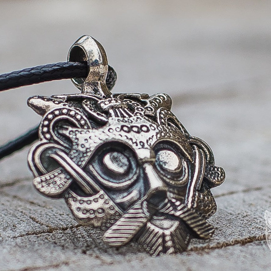 Mask from Gnezdovo 925 Sterling Silver Pendant - VikingsBrand