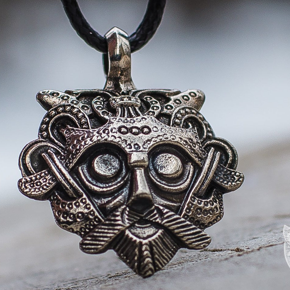Mask from Gnezdovo 925 Sterling Silver Pendant - VikingsBrand