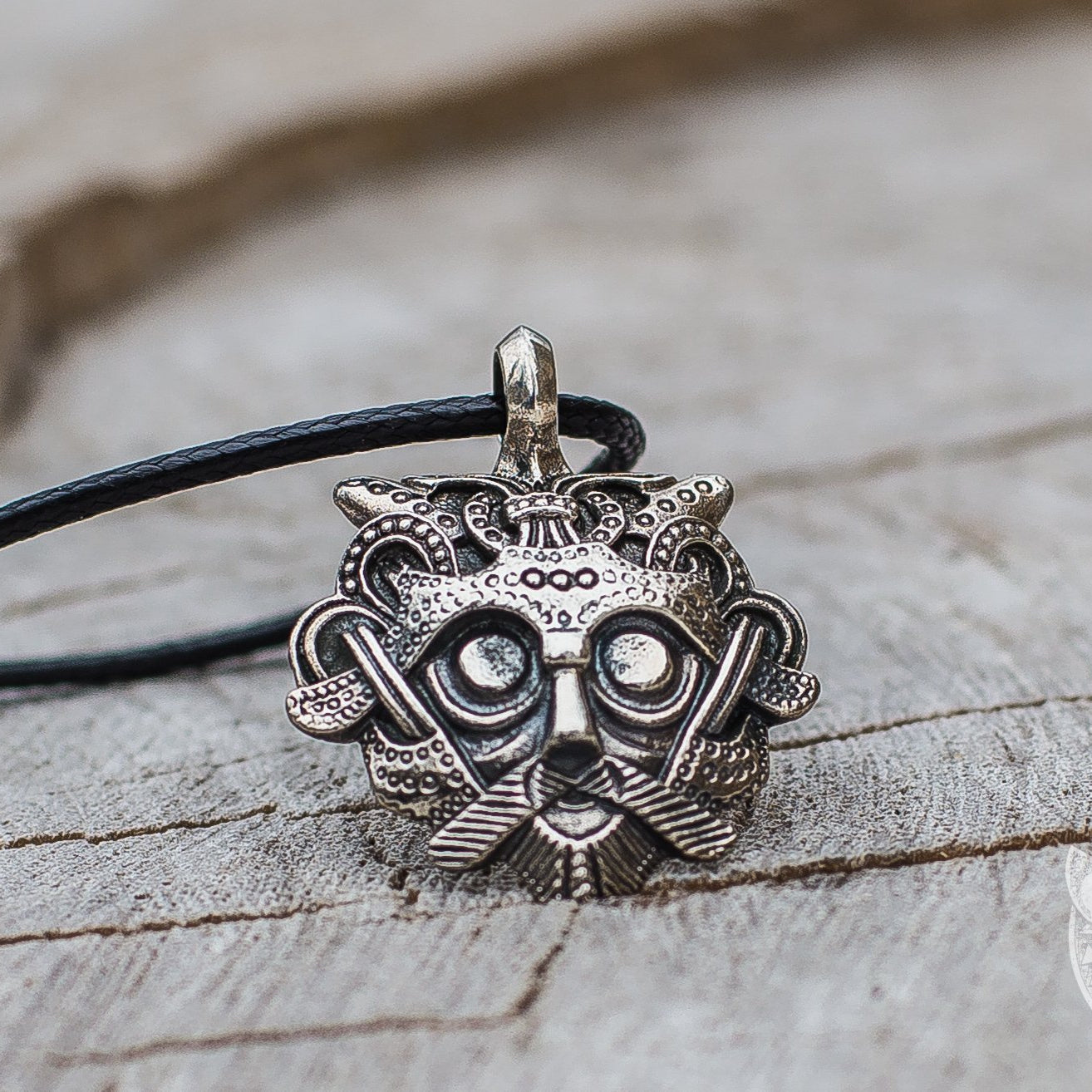 Mask from Gnezdovo 925 Sterling Silver Pendant - VikingsBrand