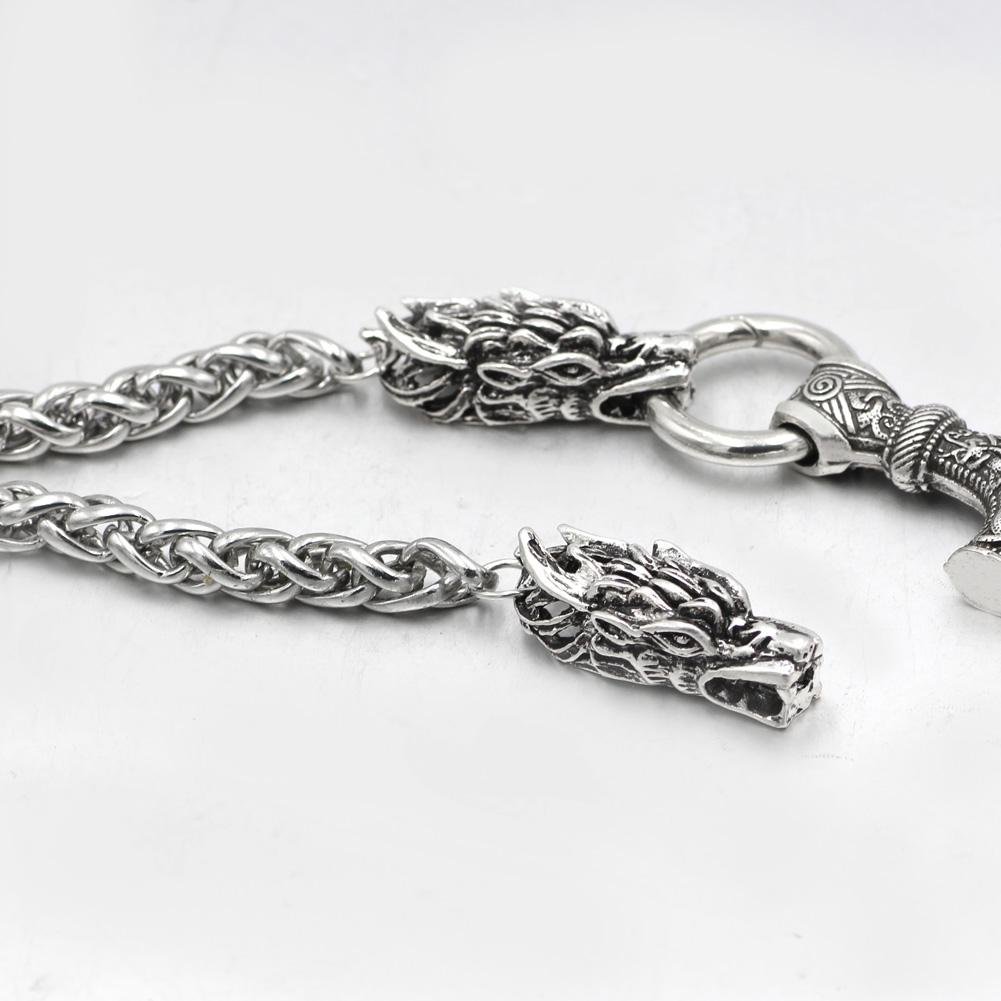 Massive Stainless Steel Viking Necklace with Huge Thor's Hammer - VikingsBrand