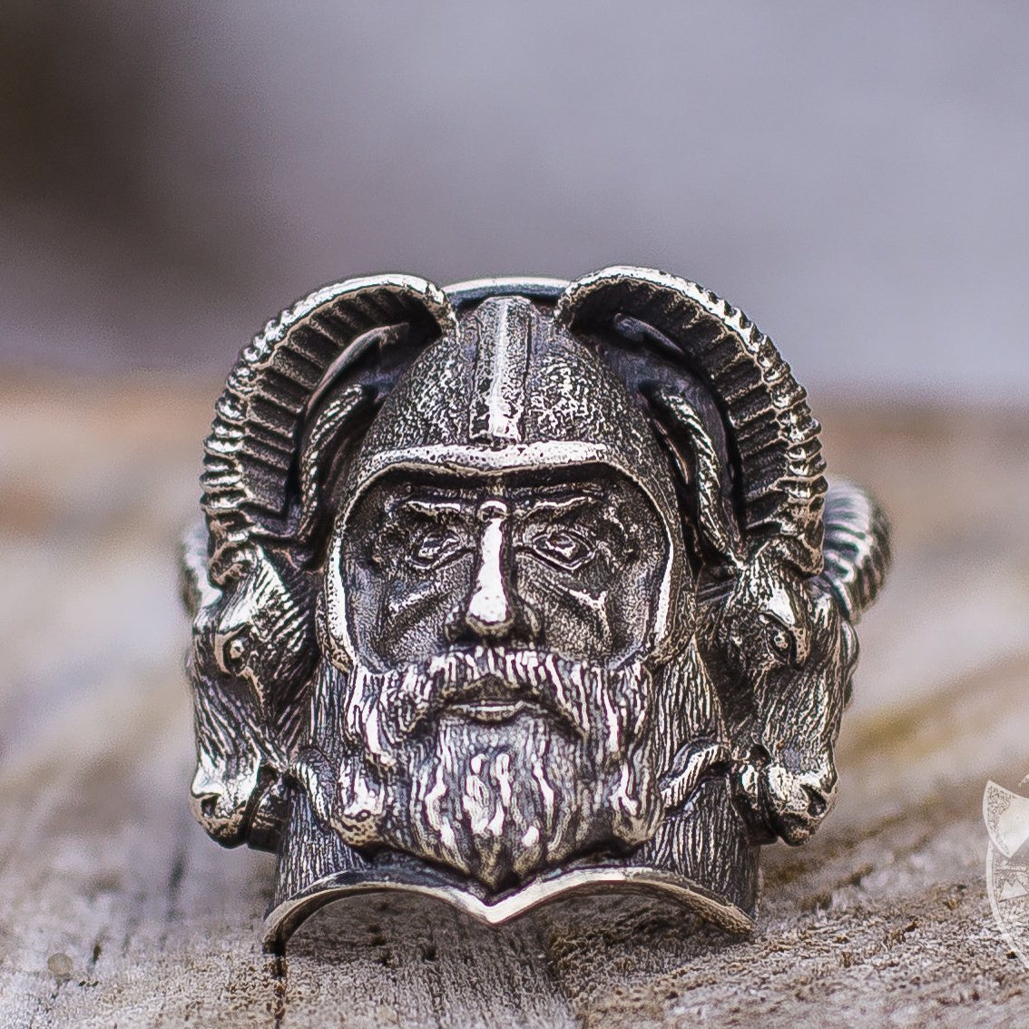 Massive Thor with Goats 925 Sterling Silver Viking Ring - VikingsBrand