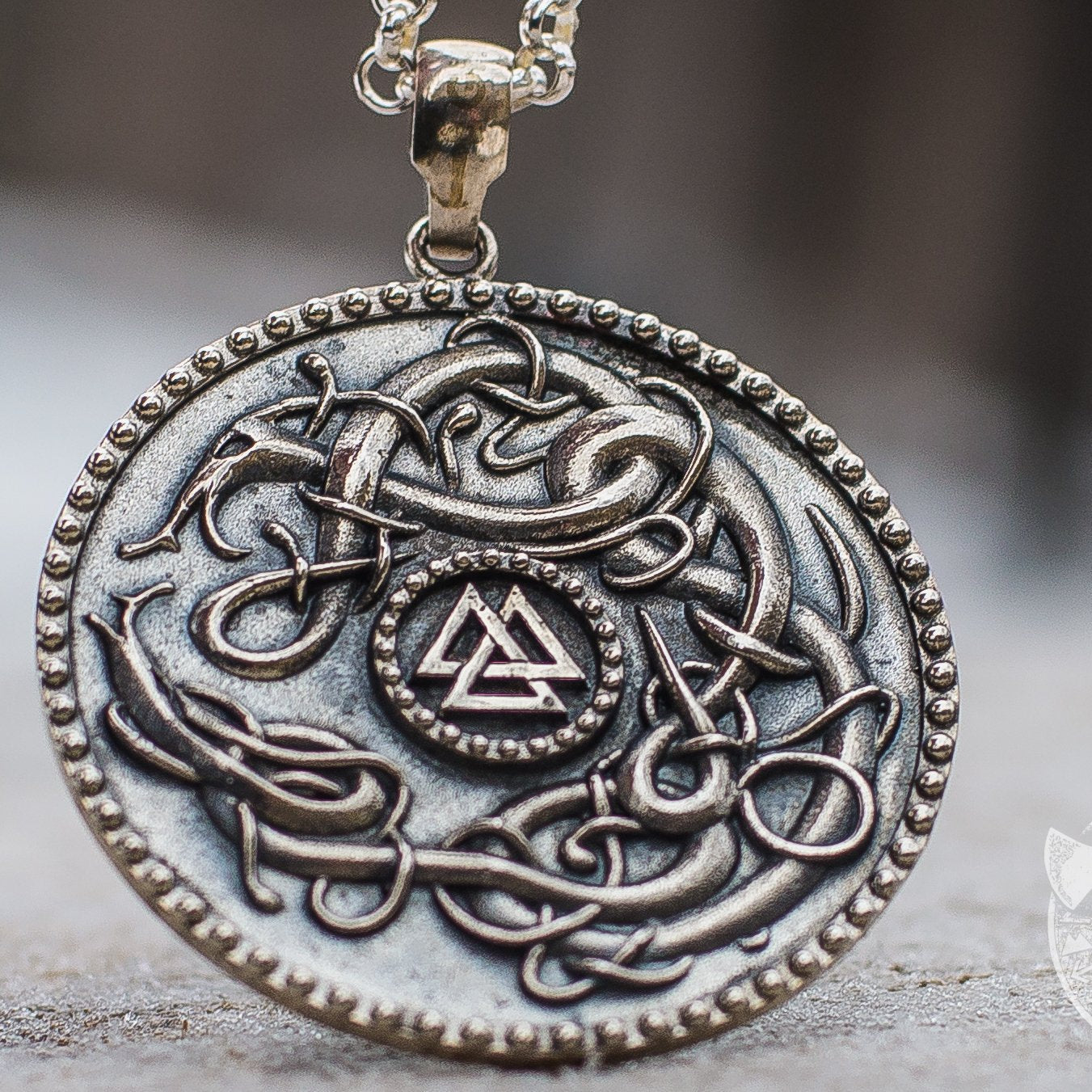 Massive Valknut Symbol 925 Sterling Silver Pendant - VikingsBrand