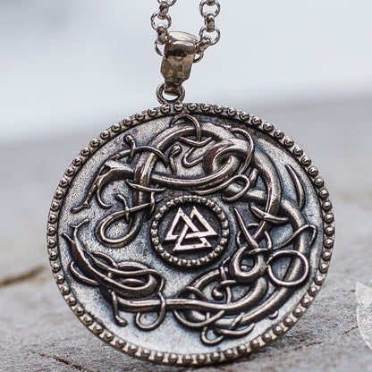 Massive Valknut Symbol 925 Sterling Silver Pendant - VikingsBrand
