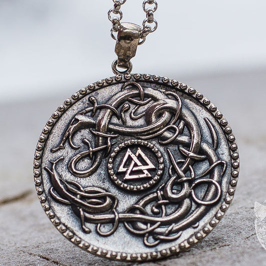 Massive Valknut Symbol 925 Sterling Silver Pendant - VikingsBrand