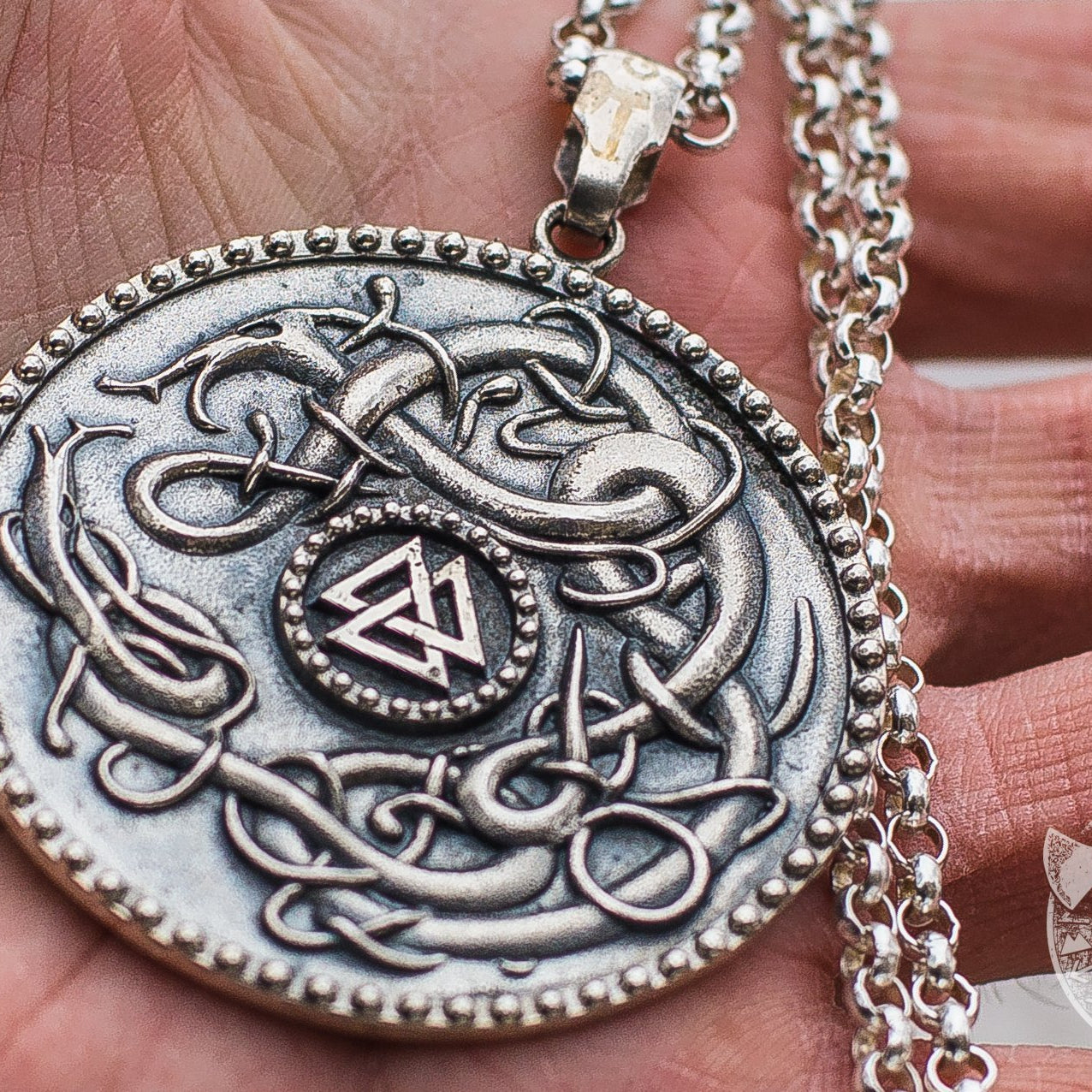 Massive Valknut Symbol 925 Sterling Silver Pendant - VikingsBrand