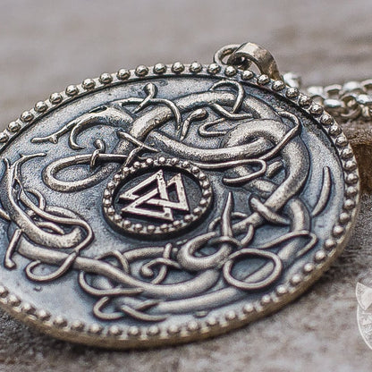 Massive Valknut Symbol 925 Sterling Silver Pendant - VikingsBrand