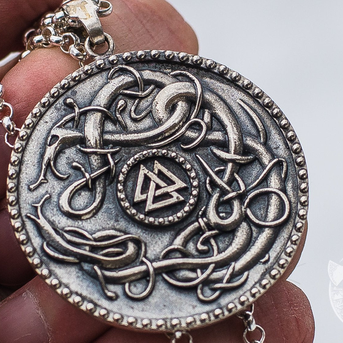 Massive Valknut Symbol 925 Sterling Silver Pendant - VikingsBrand