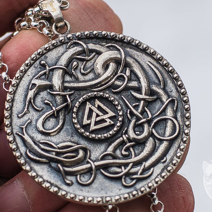 Massive Valknut Symbol 925 Sterling Silver Pendant - VikingsBrand