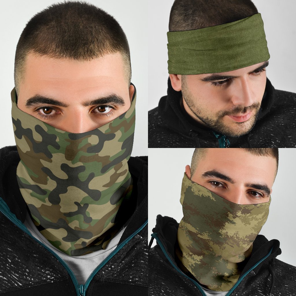 Military Camo Neck Gaiter | Face Shield | Bandana - Dark