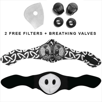 Mjolnir Premium Face Mask Cover - White On Black