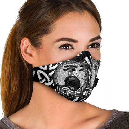 Mjolnir Premium Face Mask Cover - White On Black