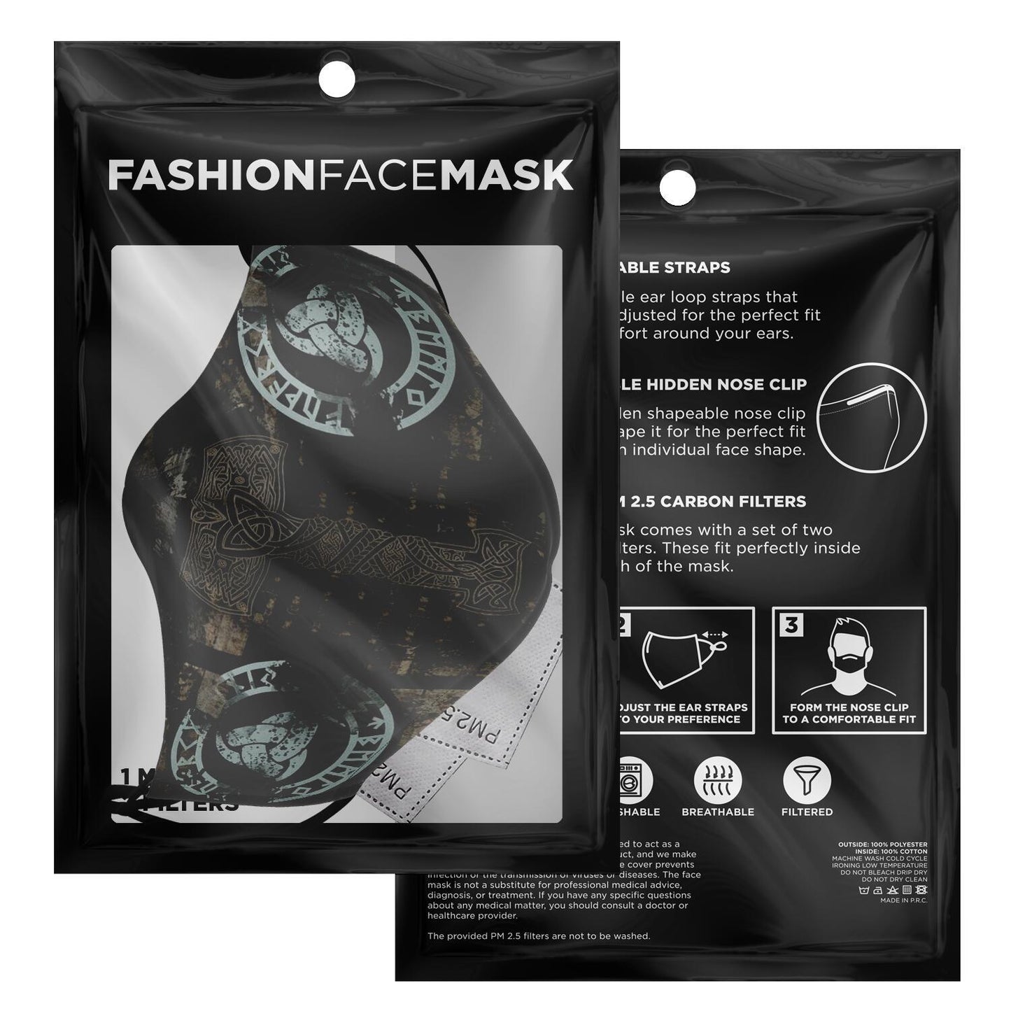 Mjolnir Viking Face Mask Cover - Mutli