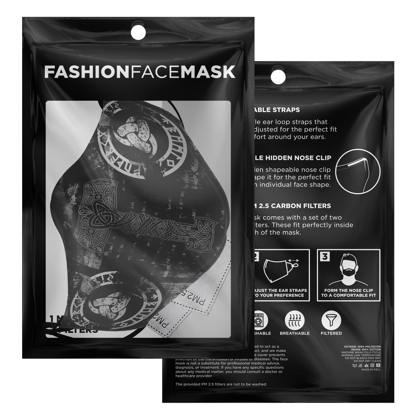 Mjolnir Viking Face Mask Cover Black