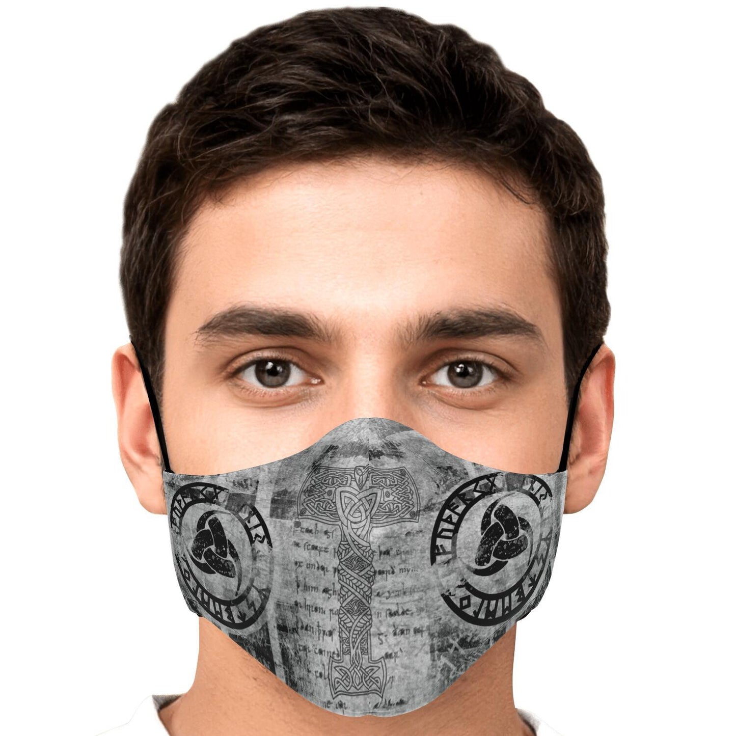 Mjolnir Viking Face Mask Cover Grey
