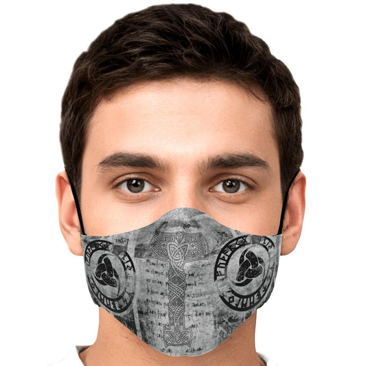 Mjolnir Viking Face Mask Cover Grey