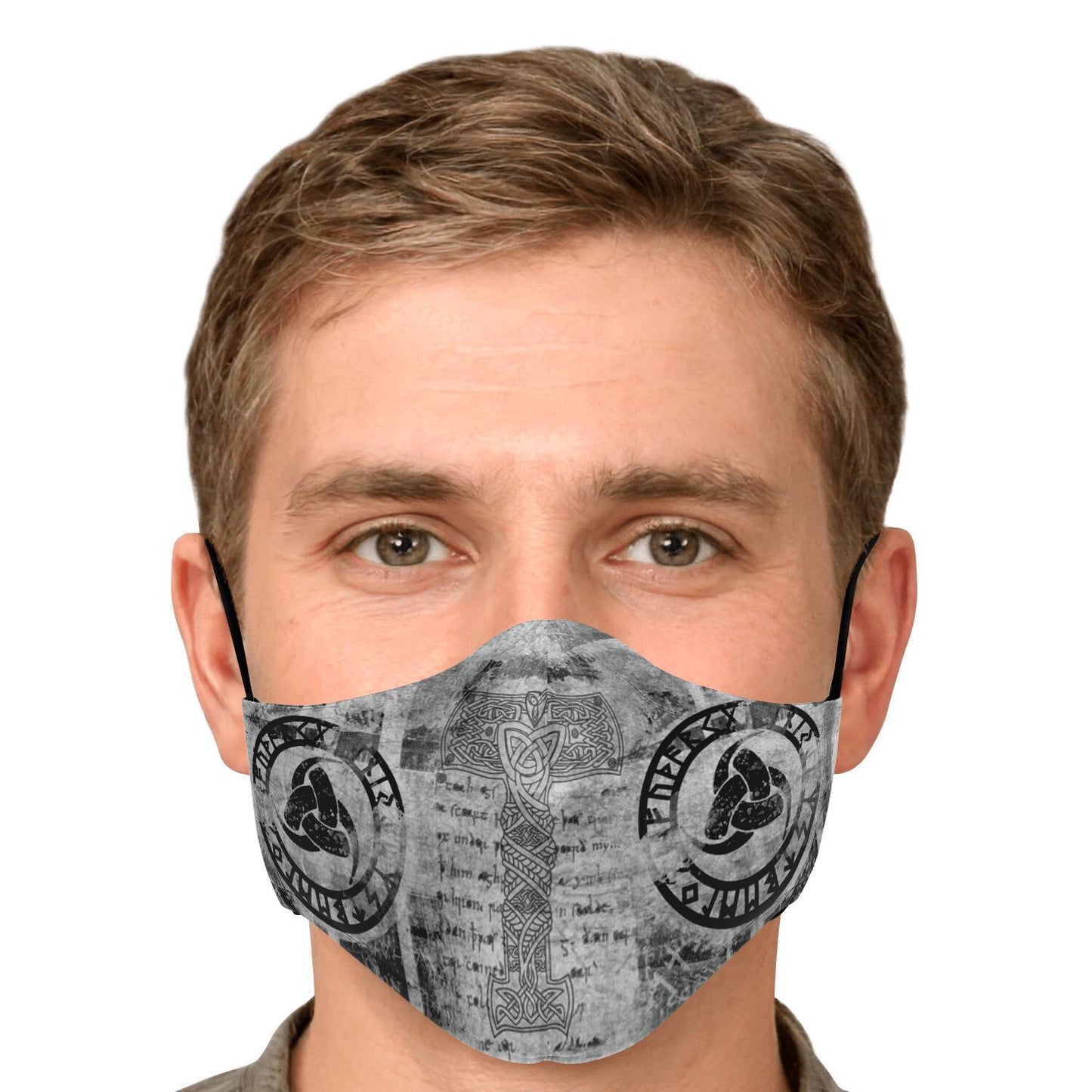Mjolnir Viking Face Mask Cover Grey
