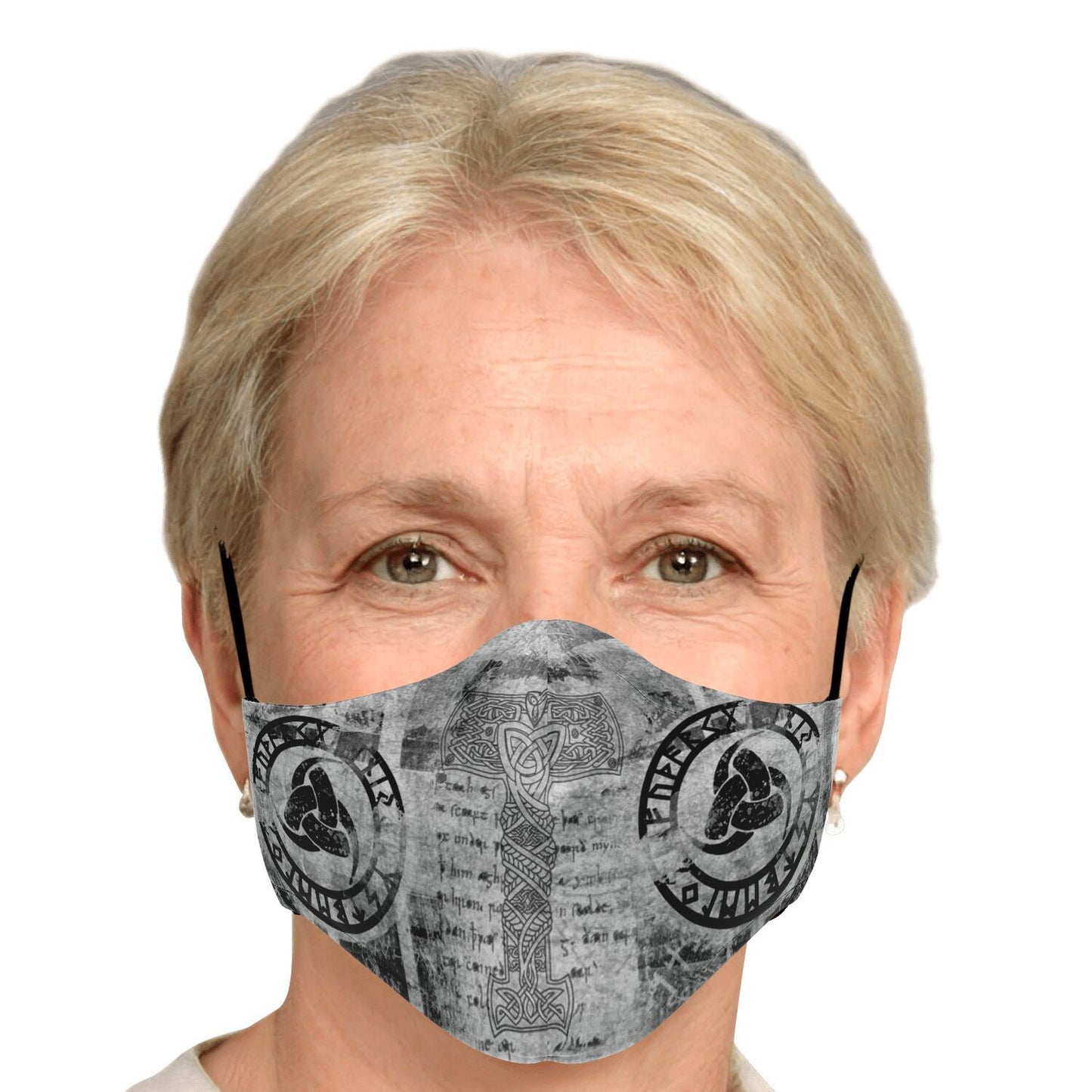 Mjolnir Viking Face Mask Cover Grey