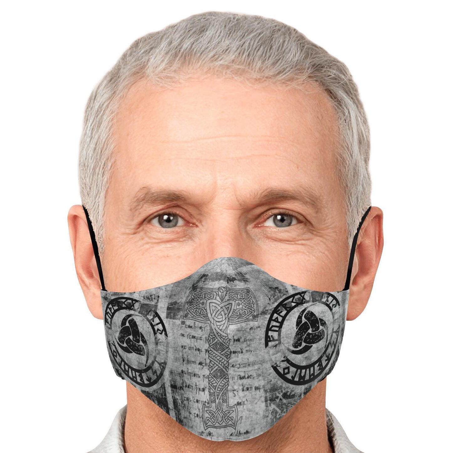 Mjolnir Viking Face Mask Cover Grey