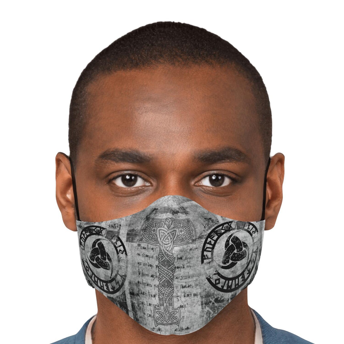 Mjolnir Viking Face Mask Cover Grey