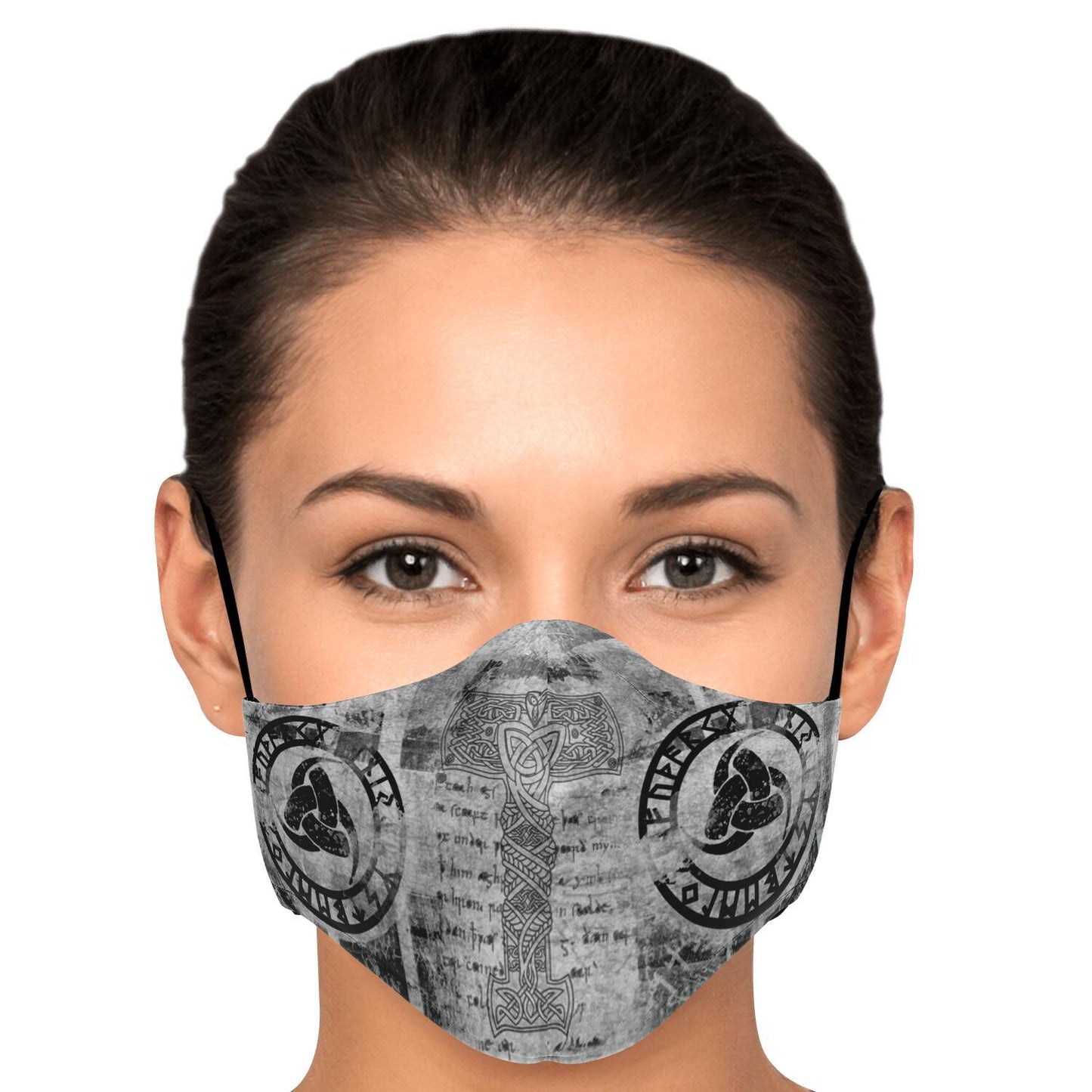 Mjolnir Viking Face Mask Cover Grey