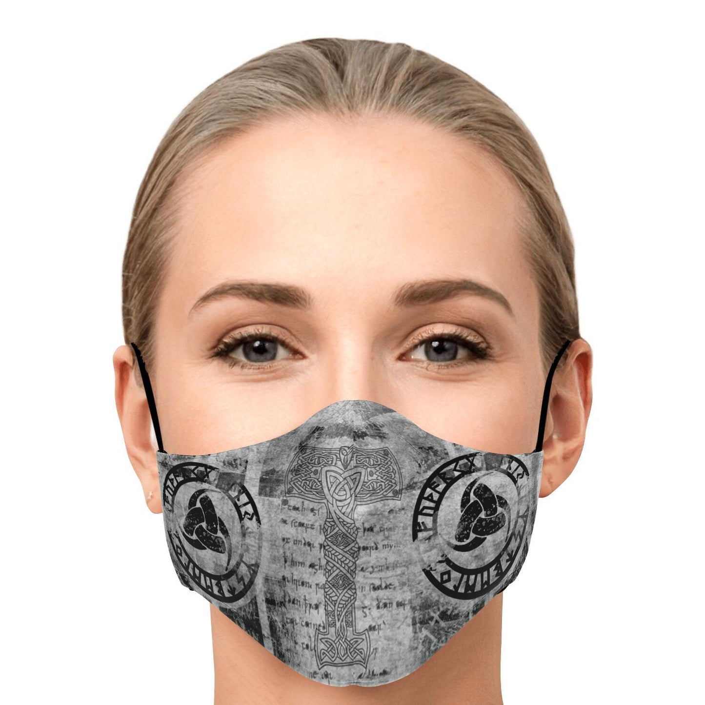 Mjolnir Viking Face Mask Cover Grey