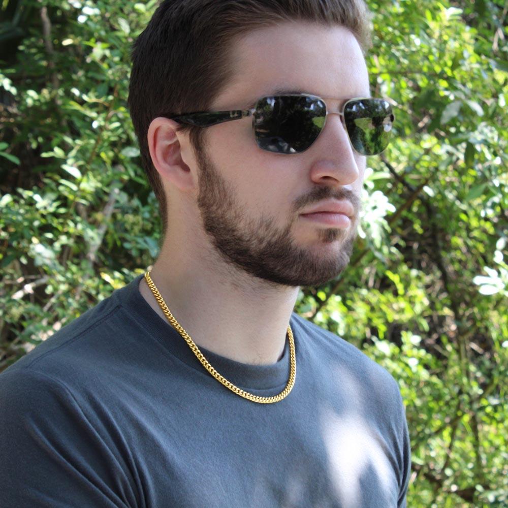 My Awesome Viking Man, Viking Gifts for Men, Husband, Boyfriend, Cuban Link Chain Necklace