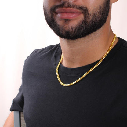 My Awesome Viking Man, Viking Gifts for Men, Husband, Boyfriend, Cuban Link Chain Necklace
