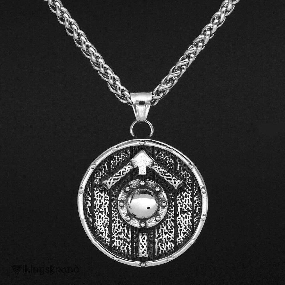 Nordic Tiwaz Rune Shield Amulet With Necklace