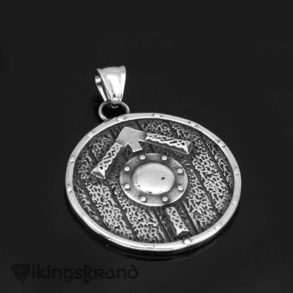 Nordic Tiwaz Rune Shield Amulet With Necklace
