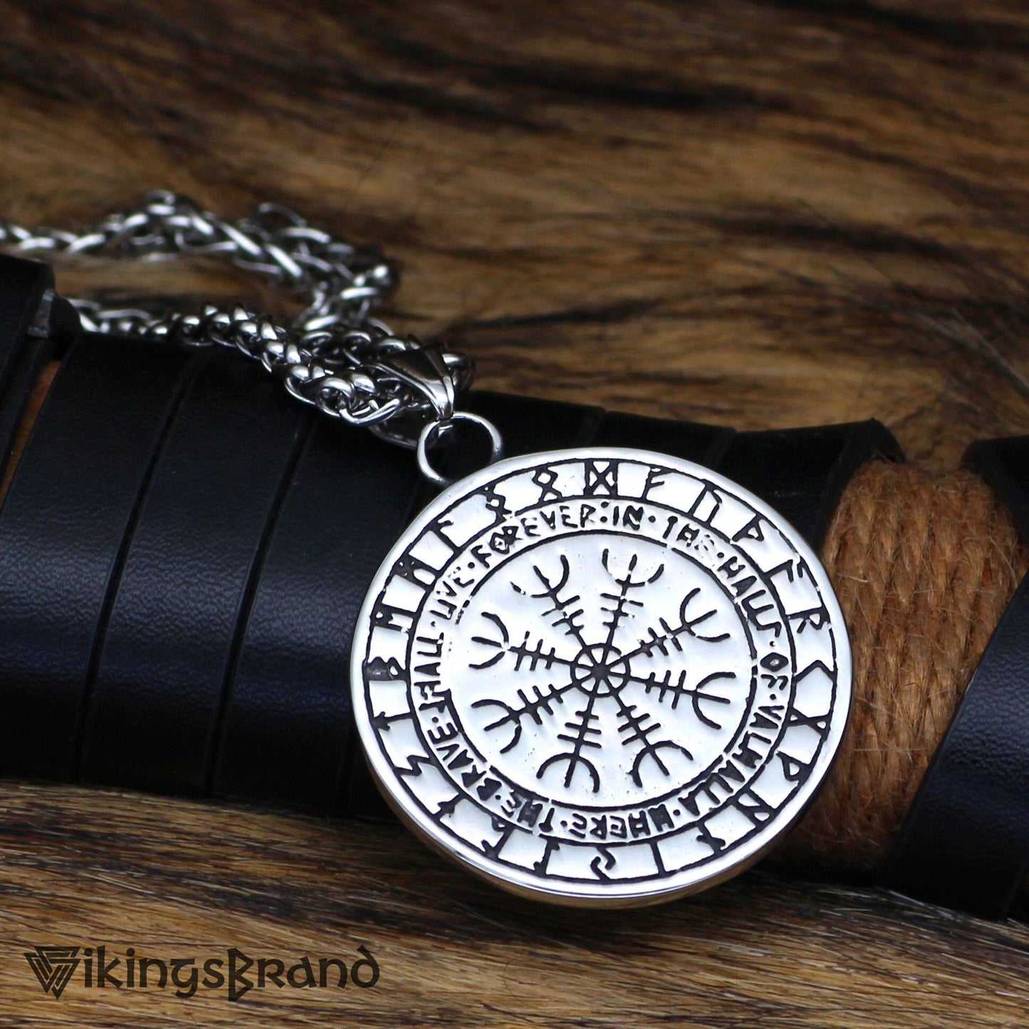Nordic Tiwaz Rune Shield Amulet With Necklace