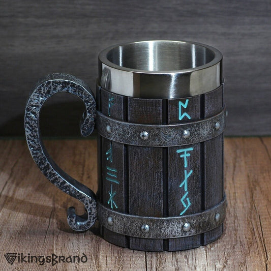Nordic Viking Rune Mug Beer Tankard Cup