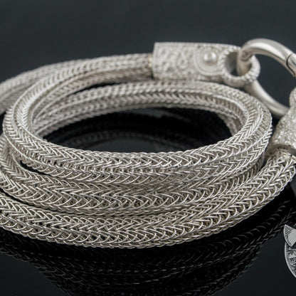 Norse Chain with Wolf Tips 925 Sterling Silver - VikingsBrand