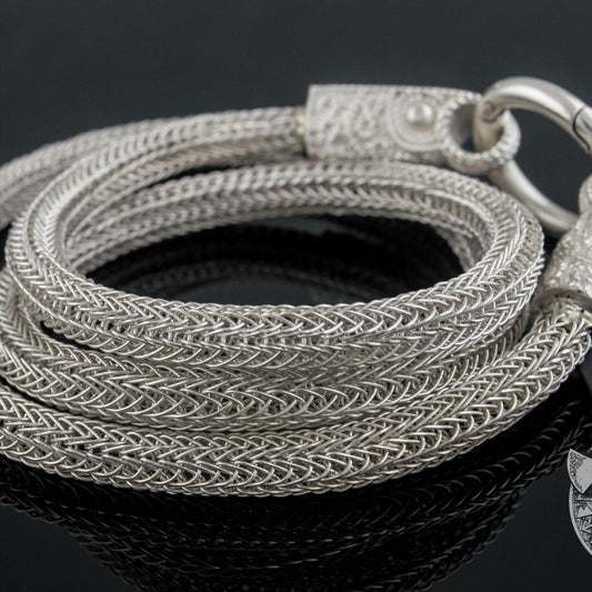Norse Chain with Wolf Tips 925 Sterling Silver - VikingsBrand