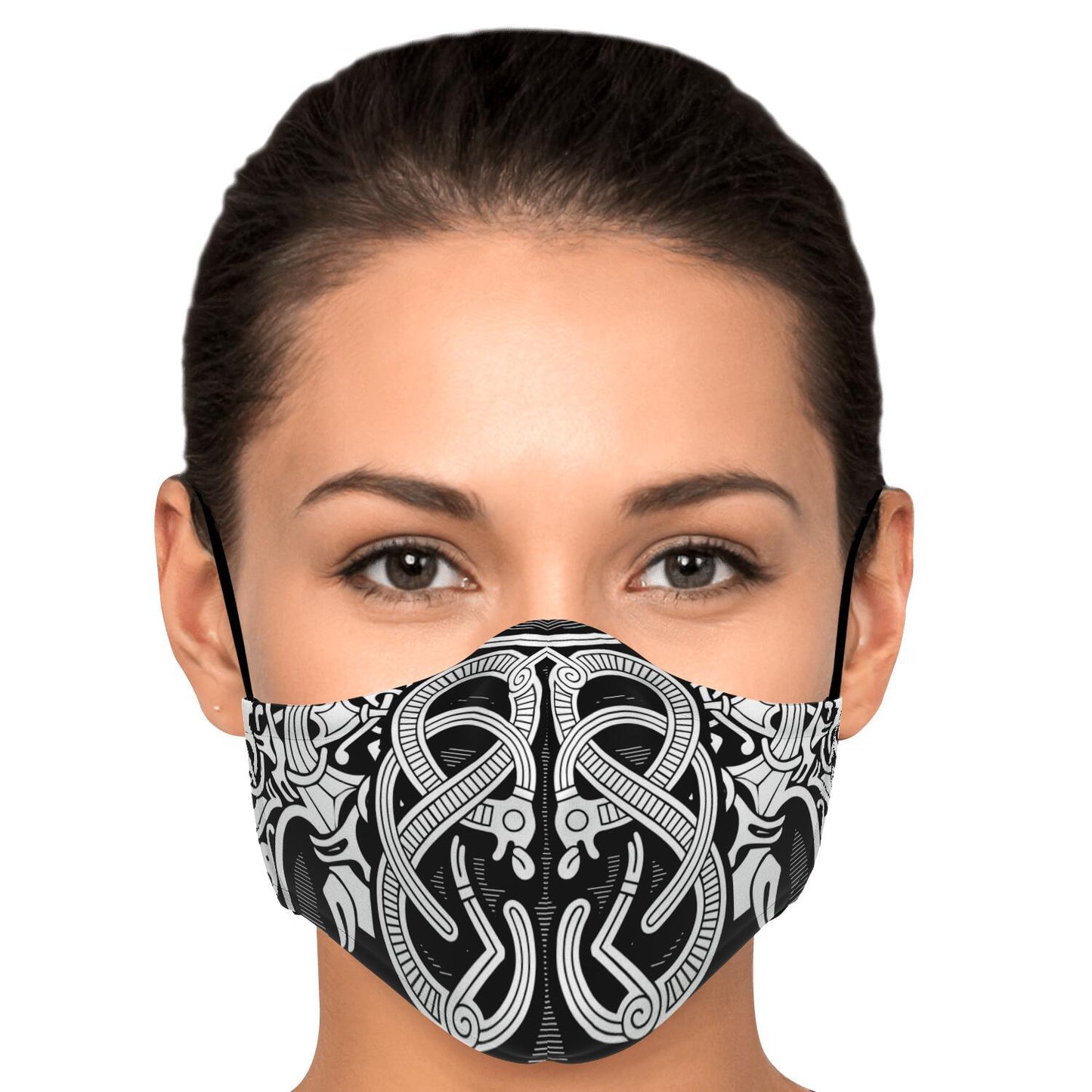 Norse Drawing Viking Face Mask Cover