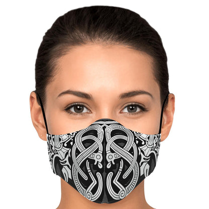 Norse Drawing Viking Face Mask Cover