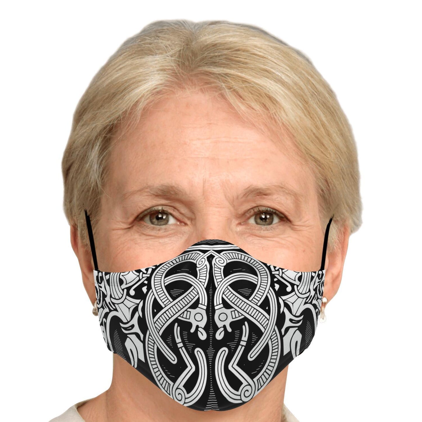 Norse Drawing Viking Face Mask Cover