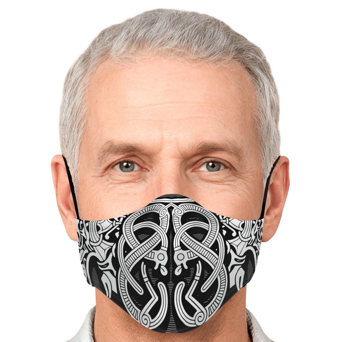 Norse Drawing Viking Face Mask Cover